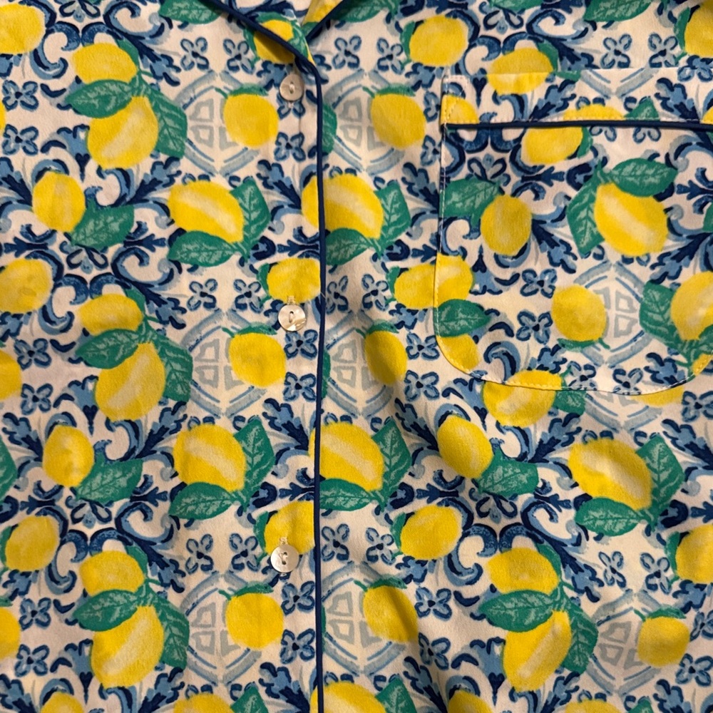 Isaac Mizrahi Lemon Print Women's Pajama Set - Picture 6 of 8